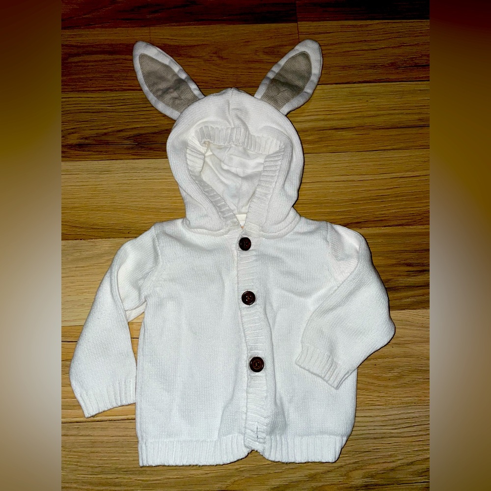Gymboree baby rabbit ears cardigan 3-6m